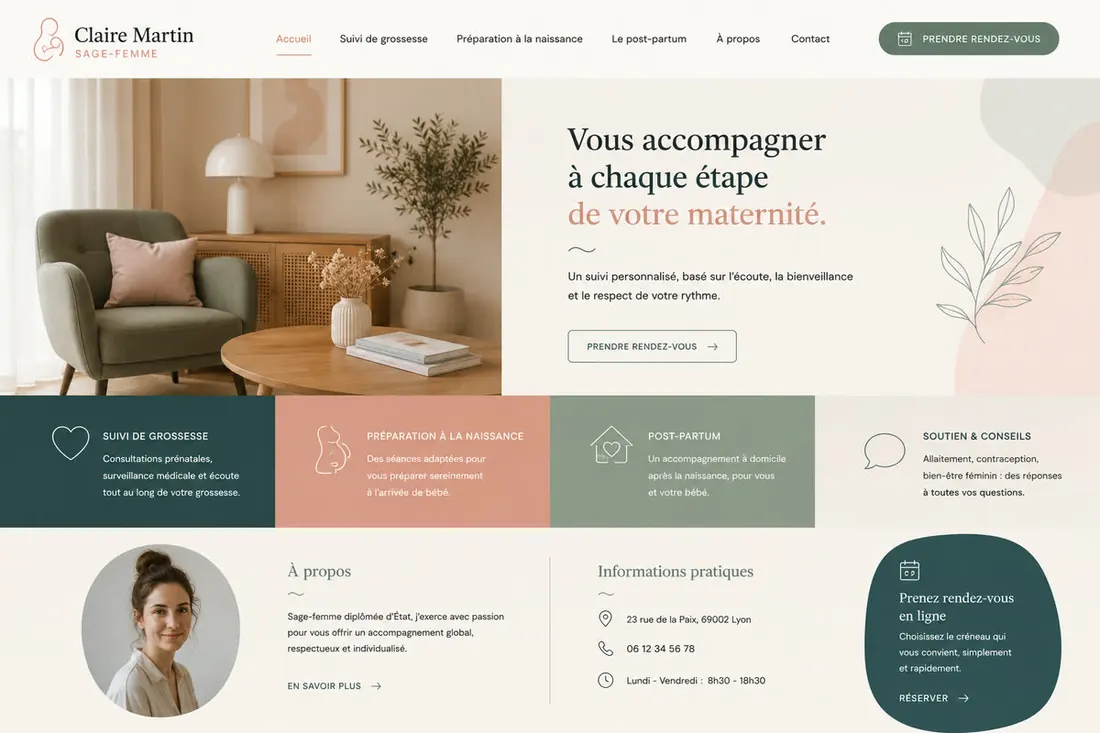 Exemple de site web créé par Studio MOZAYK