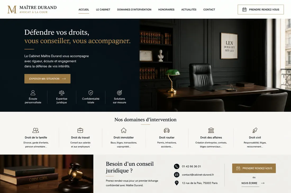 Exemple de site web créé par Studio MOZAYK
